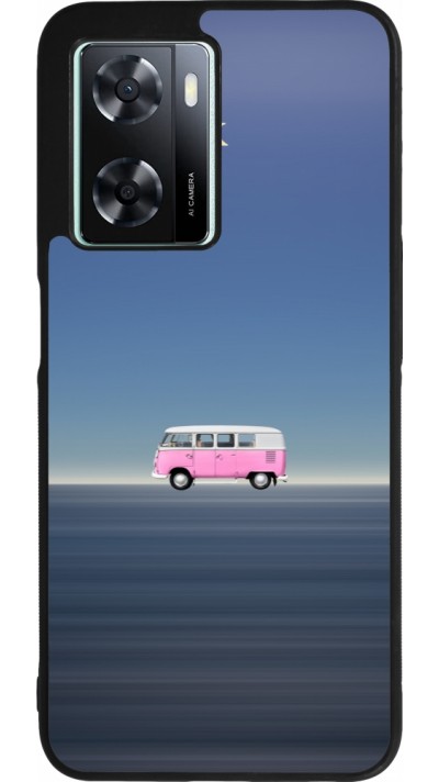 Coque OPPO A57 5G - Silicone rigide noir Spring 23 pink bus