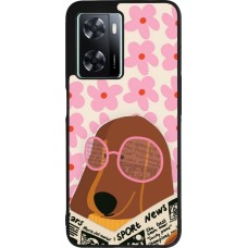 OPPO A57 5G Case Hülle - Silikon schwarz Dog with newspaper Spring 2026