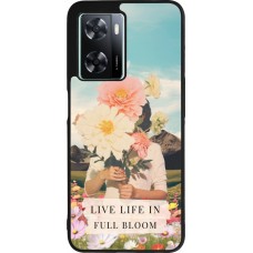 OPPO A57 5G Case Hülle - Silikon schwarz Live life in full moon Spring 2026