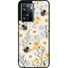 OPPO A57 5G Case Hülle - Silikon schwarz Pattern bees Spring 2026