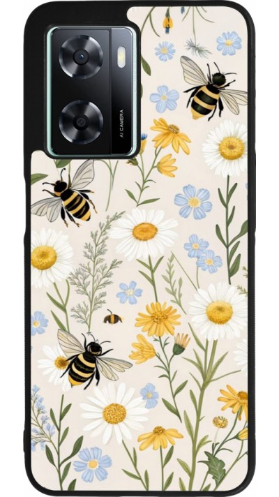 OPPO A57 5G Case Hülle - Silikon schwarz Pattern bees Spring 2026