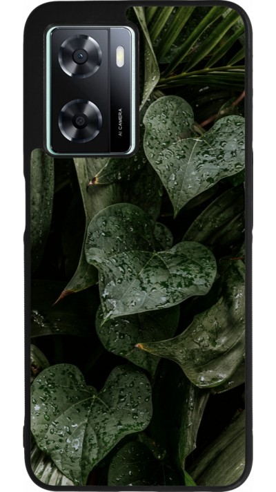 Coque OPPO A57 5G - Silicone rigide noir Spring 23 fresh plants