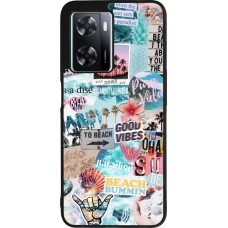 Coque OPPO A57 5G - Silicone rigide noir Summer 20 collage
