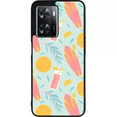 Coque OPPO A57 5G - Silicone rigide noir Summer 2025 Pattern citron