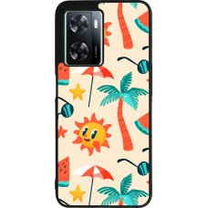Coque OPPO A57 5G - Silicone rigide noir Summer 2025 Pattern soleil