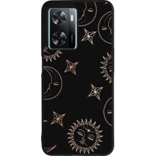 OPPO A57 5G Case Hülle - Silikon schwarz Suns and Moons