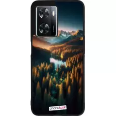 Coque OPPO A57 5G - Silicone rigide noir Sunset Forest Lake