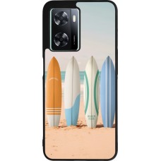 Coque OPPO A57 5G - Silicone rigide noir Summer surfboard 2025