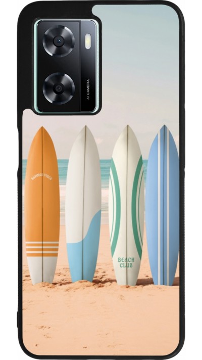 Coque OPPO A57 5G - Silicone rigide noir Summer surfboard 2025