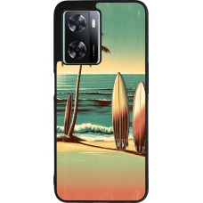 Coque OPPO A57 5G - Silicone rigide noir Surf Paradise