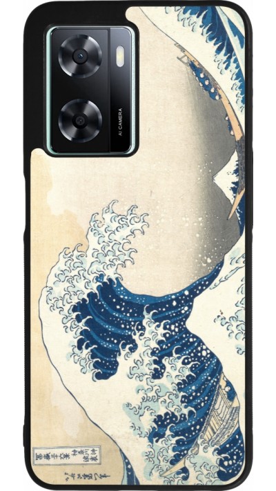 Coque OPPO A57 5G - Silicone rigide noir Tableau art - La Grande Vague de Kanagawa - Hokusai