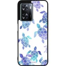 OPPO A57 5G Case Hülle - Silikon schwarz Turtles pattern watercolor