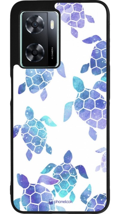 OPPO A57 5G Case Hülle - Silikon schwarz Turtles pattern watercolor