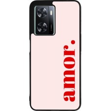 Coque OPPO A57 5G - Silicone rigide noir Valentine 2024 amor