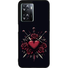 Coque OPPO A57 5G - Silicone rigide noir Valentine 2024 gothic love