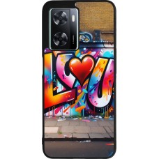 OPPO A57 5G Case Hülle - Silikon schwarz Valentin 2025 Liebe U Tag