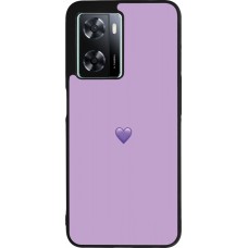 OPPO A57 5G Case Hülle - Silikon schwarz Valentine 2023 purpule single heart