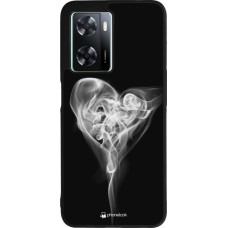 Coque OPPO A57 5G - Silicone rigide noir Valentine 2022 Black Smoke