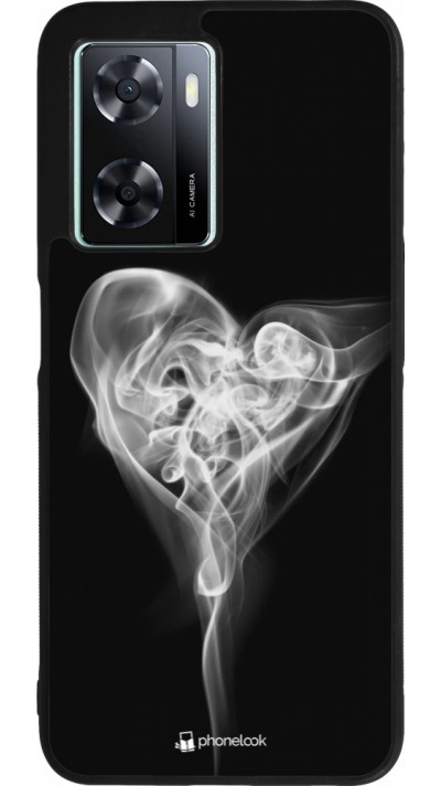 OPPO A57 5G Case Hülle - Silikon schwarz Valentine 2022 Black Smoke