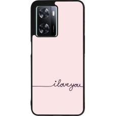 Coque OPPO A57 5G - Silicone rigide noir Valentine 2023 i love you writing