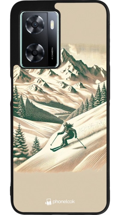 OPPO A57 5G Case Hülle - Silikon schwarz Vintage Skiberg