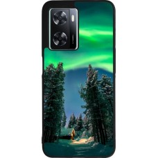 OPPO A57 5G Case Hülle - Silikon schwarz Winter 22 Northern Lights