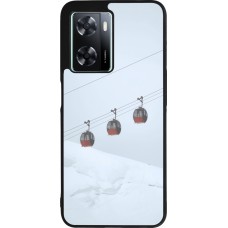 OPPO A57 5G Case Hülle - Silikon schwarz Winter 22 ski lift