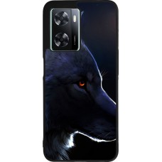 OPPO A57 5G Case Hülle - Silikon schwarz Wolf Shape