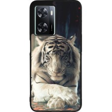 OPPO A57 5G Case Hülle - Silikon schwarz Zen Tiger