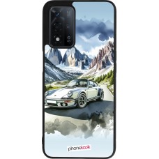Coque OPPO A93s 5G - Silicone rigide noir Porsche 911 Mountain Watercolor