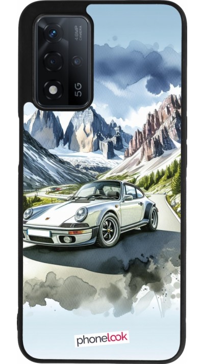 OPPO A93s 5G Case Hülle - Silikon schwarz Porsche 911 Berg Aquarell