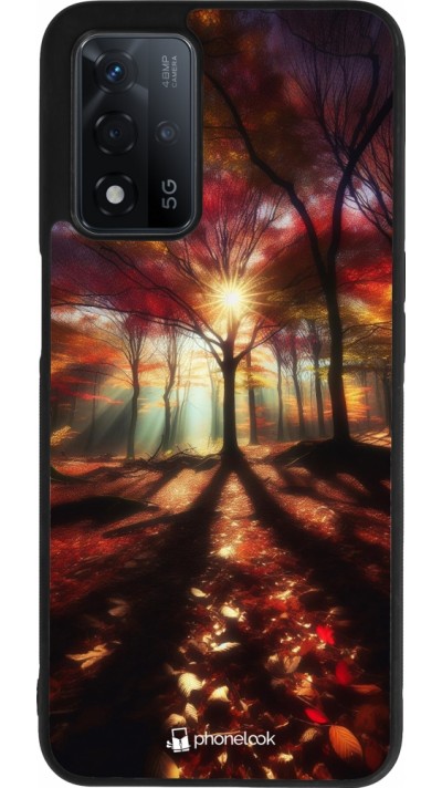 OPPO A93s 5G Case Hülle - Silikon schwarz Herbstlicher goldener Glanz
