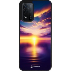 OPPO A93s 5G Case Hülle - Silikon schwarz Sonnenuntergang gelb violett
