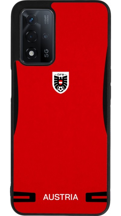 Coque OPPO A93s 5G - Silicone rigide noir Maillot de football Autriche 2026 personnalisable