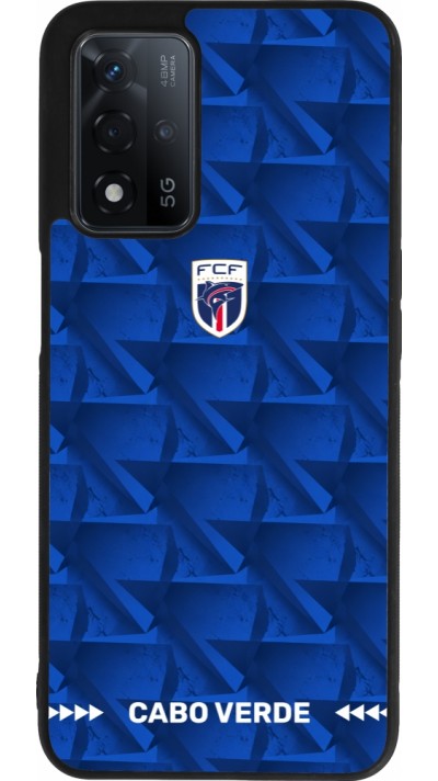 Coque OPPO A93s 5G - Silicone rigide noir Maillot de football Cap-Vert 2026 personnalisable