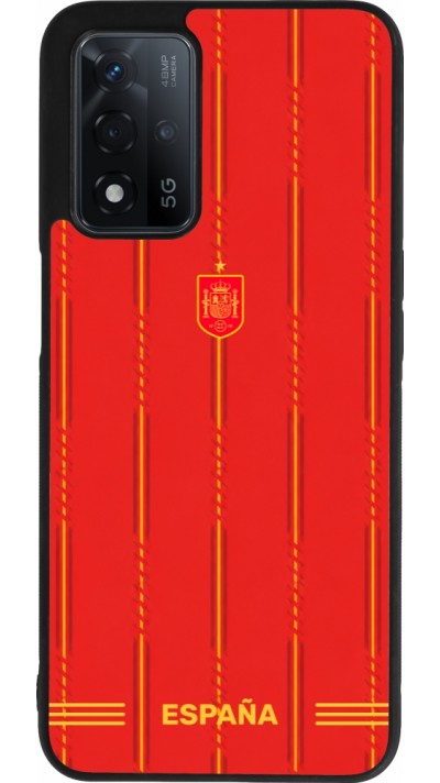 Coque OPPO A93s 5G - Silicone rigide noir Maillot de football Espagne 2026 personnalisable