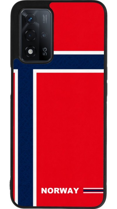 Coque OPPO A93s 5G - Silicone rigide noir Maillot de football Norvège 2026 personnalisable