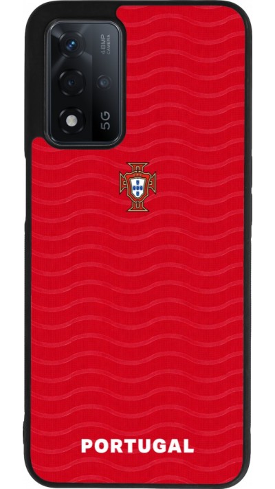 Coque OPPO A93s 5G - Silicone rigide noir Maillot de football Portugal 2026 personnalisable
