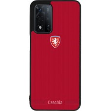 Coque OPPO A93s 5G - Silicone rigide noir Maillot de football Répuplique Tchèque 2026 personnalisable