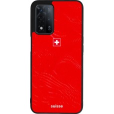 Coque OPPO A93s 5G - Silicone rigide noir Maillot de football Suisse 2026 personnalisable