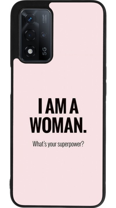 OPPO A93s 5G Case Hülle - Silikon schwarz I am a woman