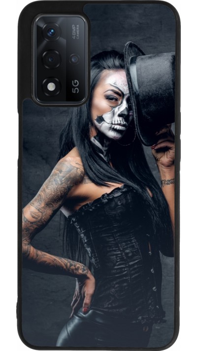 OPPO A93s 5G Case Hülle - Silikon schwarz Halloween 22 Tattooed Girl