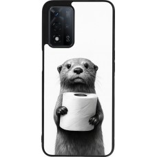 OPPO A93s 5G Case Hülle - Silikon schwarz Otter Toilettenpapier