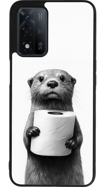 OPPO A93s 5G Case Hülle - Silikon schwarz Otter Toilettenpapier