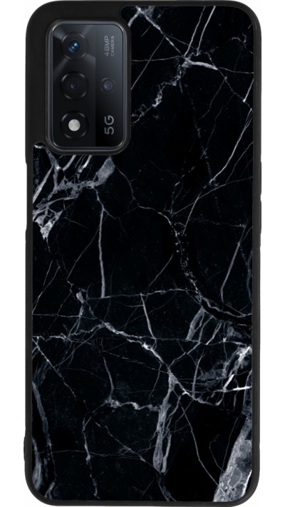 Coque OPPO A93s 5G - Silicone rigide noir Marble Black 01