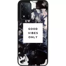 Coque OPPO A93s 5G - Silicone rigide noir Marble Good Vibes Only