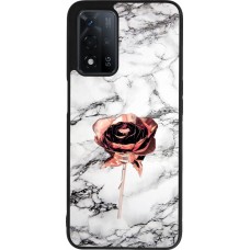 Coque OPPO A93s 5G - Silicone rigide noir Marble Rose Gold
