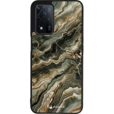 Coque OPPO A93s 5G - Silicone rigide noir Marbre Olive