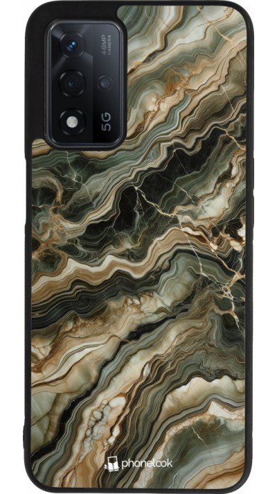 OPPO A93s 5G Case Hülle - Silikon schwarz Oliv Marmor