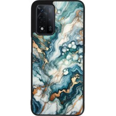 Coque OPPO A93s 5G - Silicone rigide noir Marbre Vert Bleu Doré